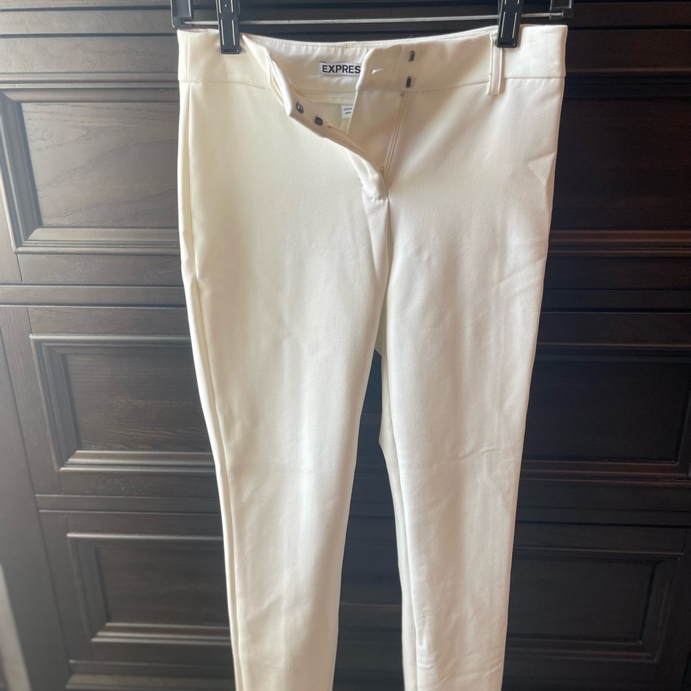 Skinny white express work pants